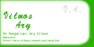 vilmos ary business card